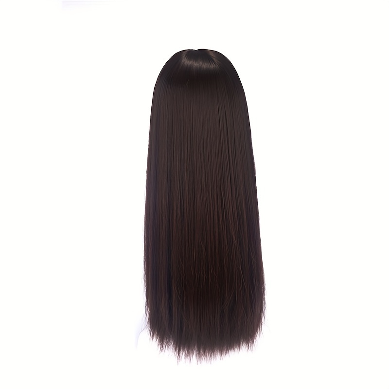 Unique Bargains Lace Front Wigs, Heat Resistant Long Straight Hair for Girl  Daily Use with Comb 26 1PC Red Brown