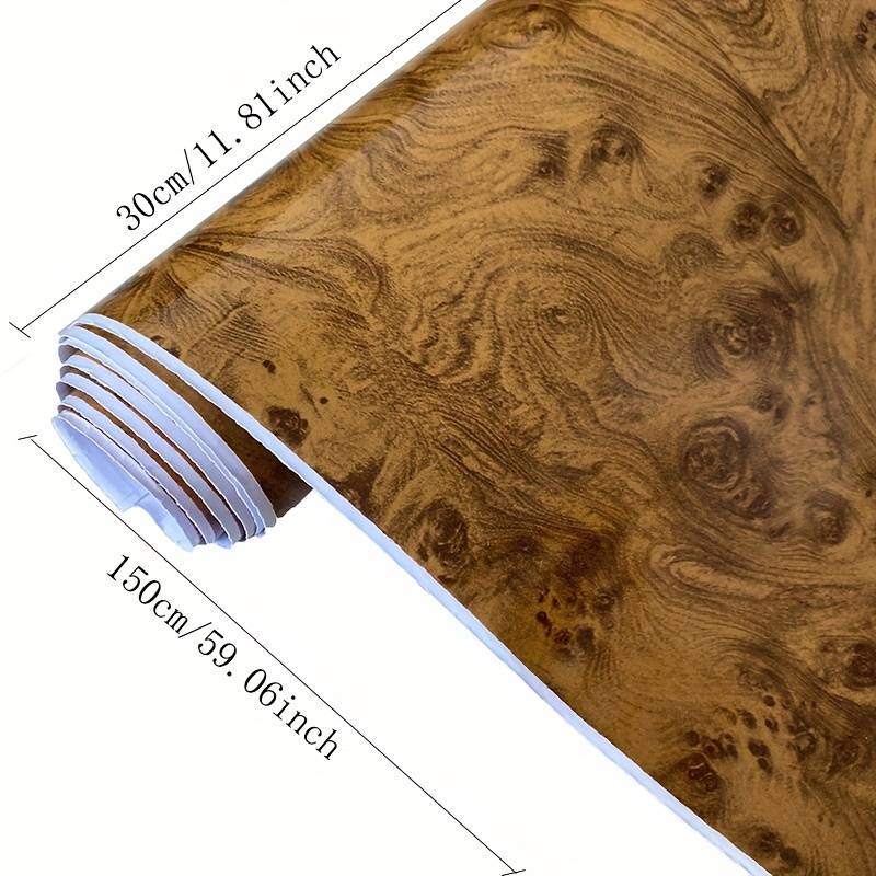 Gloss Natural Oak Wood Grain Vinyl Wrap Roll – Self-Adhesive Car Decal Film