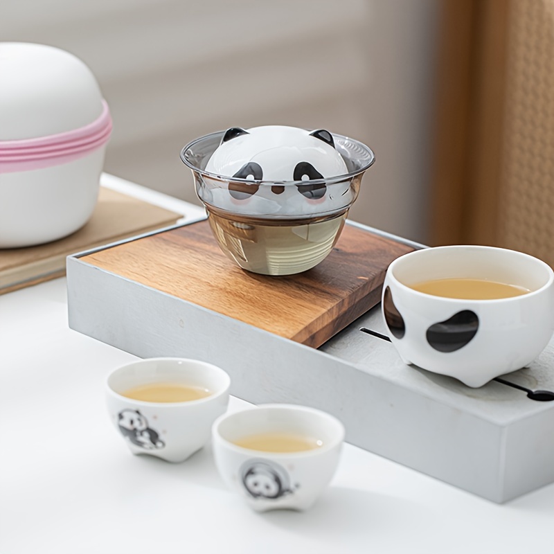 Panda, Portable Travel Tea Set, Outdoor Travel Single Tea Maker