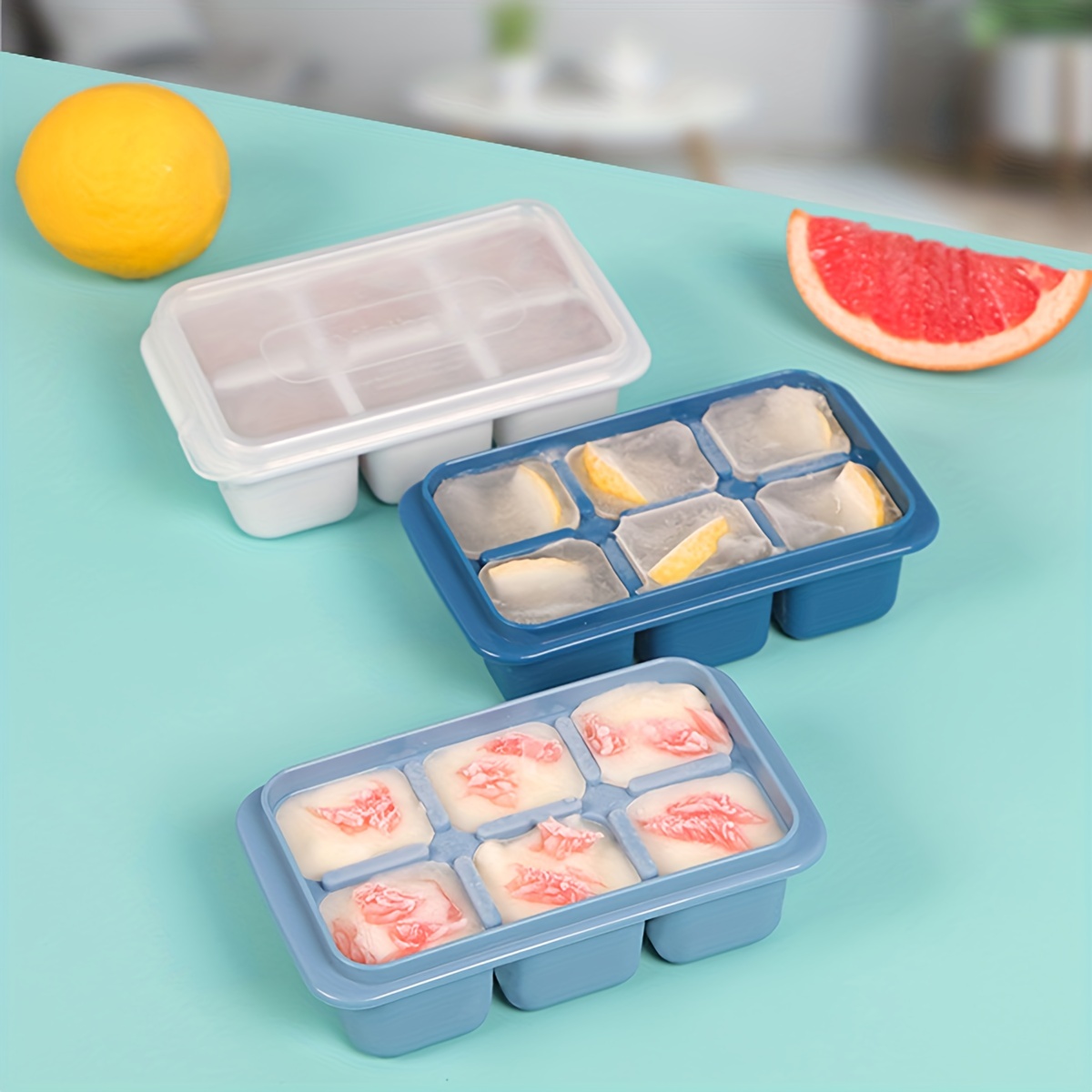 

3pcs-ice Tray Ice Cubes Making Ice Freezing Mold Quick Freezer Home Refrigerator Diy Internet Celebrity Freezing Box With Lid Silicone