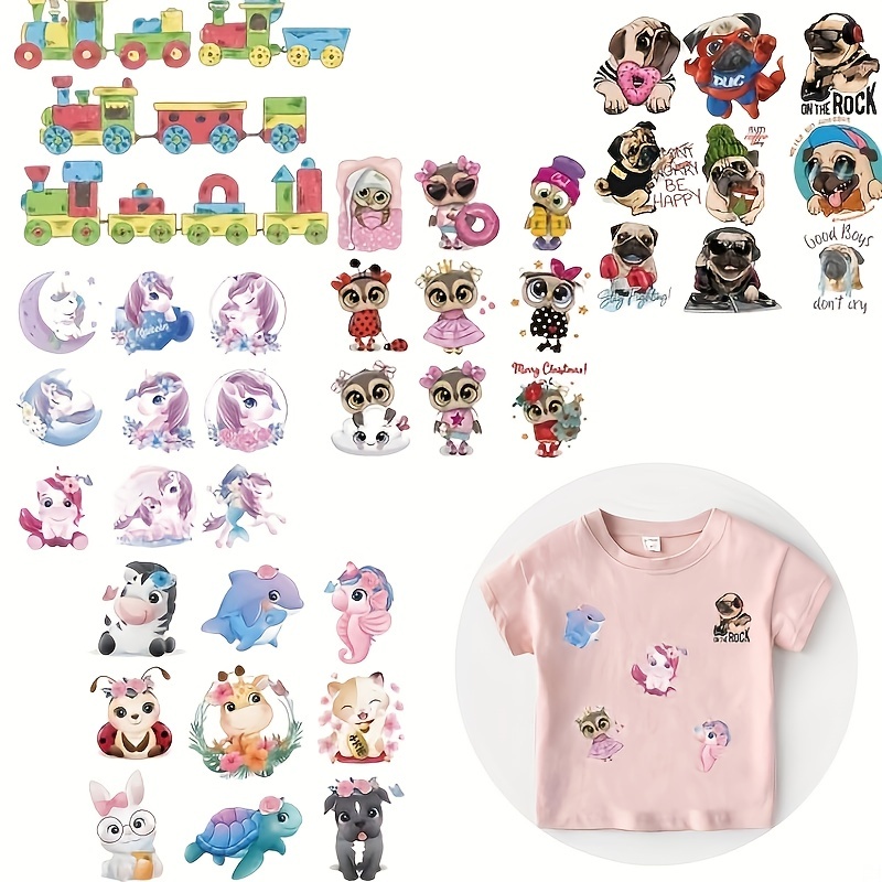 Cool Animals Stickers for Clothes Heat Transfer Thermal Iron On