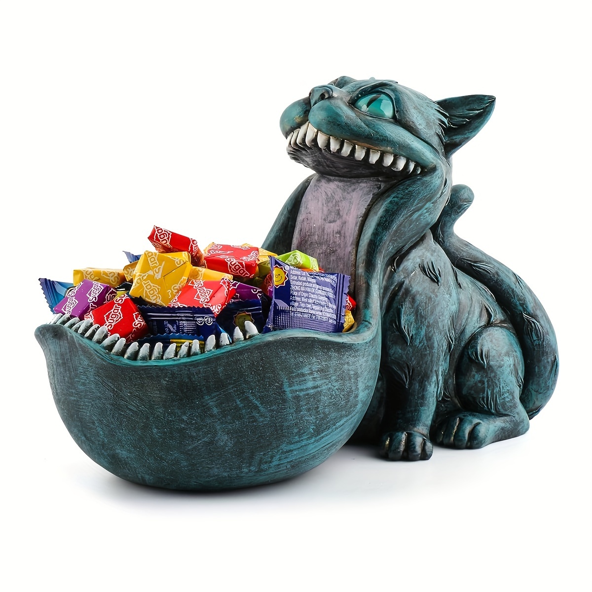 Halloween Candy Bowl Large Cat Statue Candy Tray Desk Wide - Temu