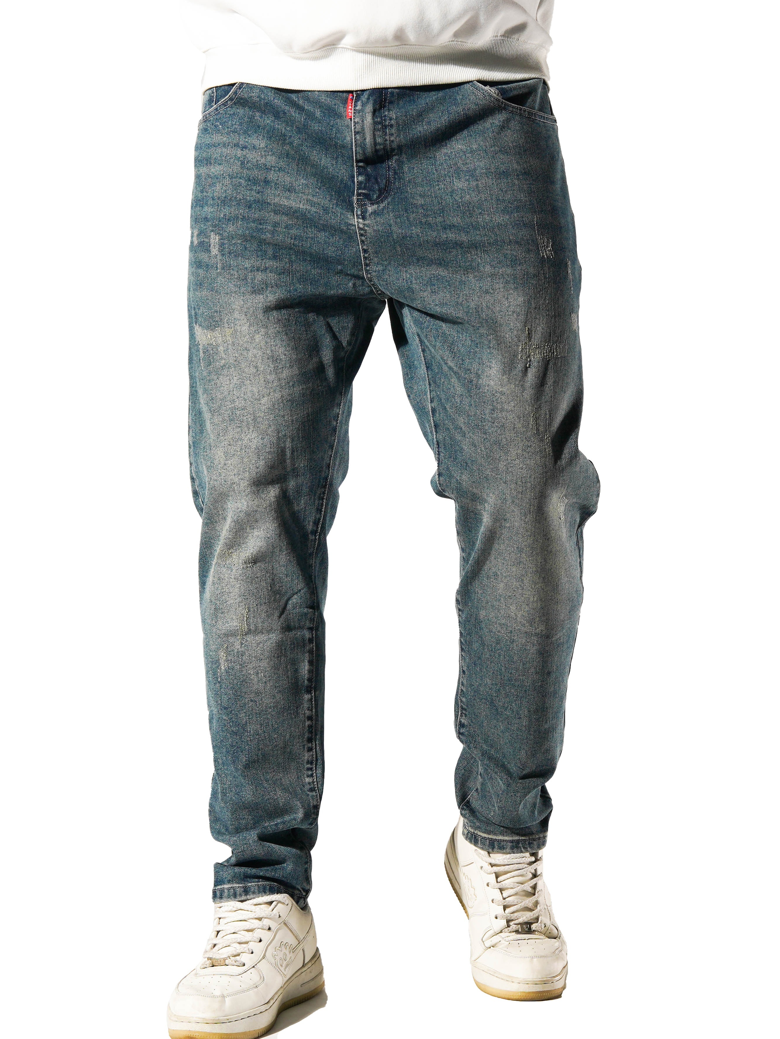 Plus Size Men's Vintage Solid Jeans Fashion Casual Denim Pants For Fall  Winter, Men's Clothing