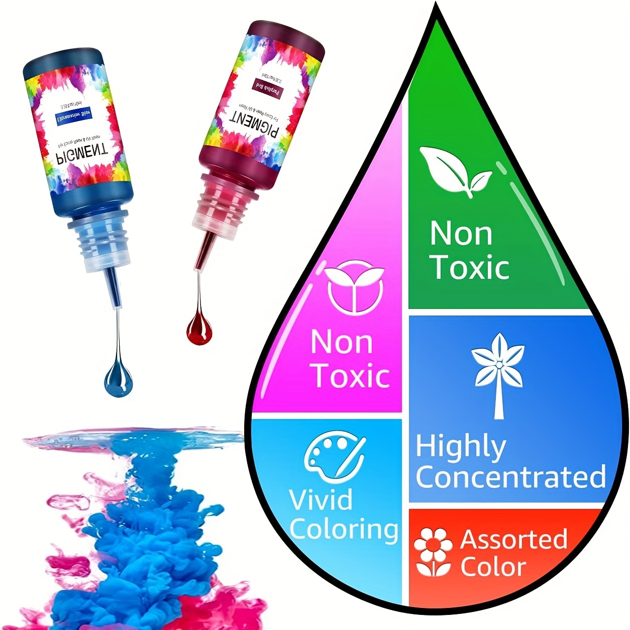 16Bottles DIY Resin Pigment UV Resin Glue Coloring Epoxy Pigment