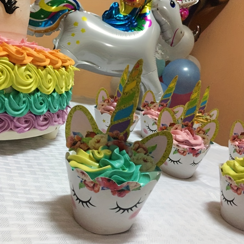 12 Piezas Adornos Cupcakes Unicornio Encaje Decoración - Temu