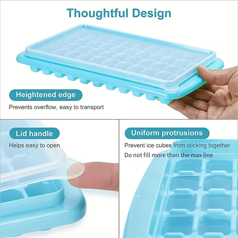 Ice Cube Tray With Lid And Storage Bin For Freezer Mini - Temu