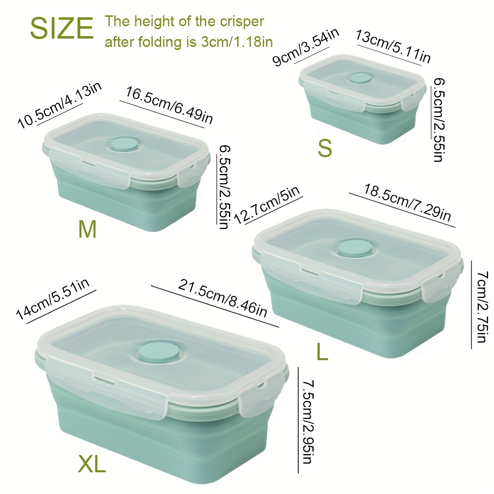 1pc Folding Silicone Insulated Lunch Box Collapsible Portable Round Bento  Box For Office Workers Leakproof Food Storage Container With Bpa Free  Airtight Plastic Lid Microwave And Freezer Safe Home Kitchen Supplies