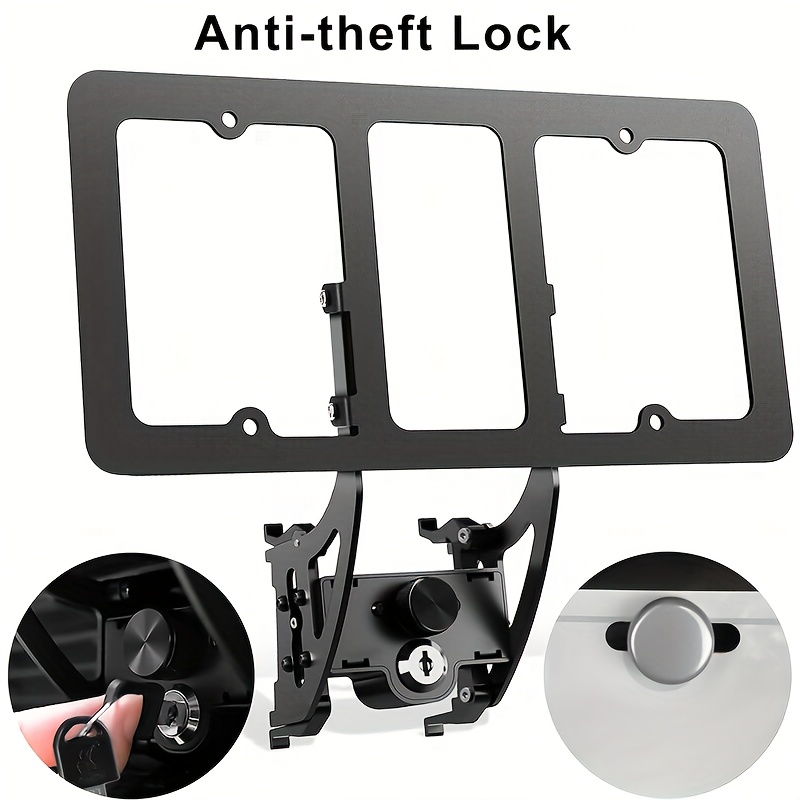  Anti Theft License Plate Frame- Black Silicone Car