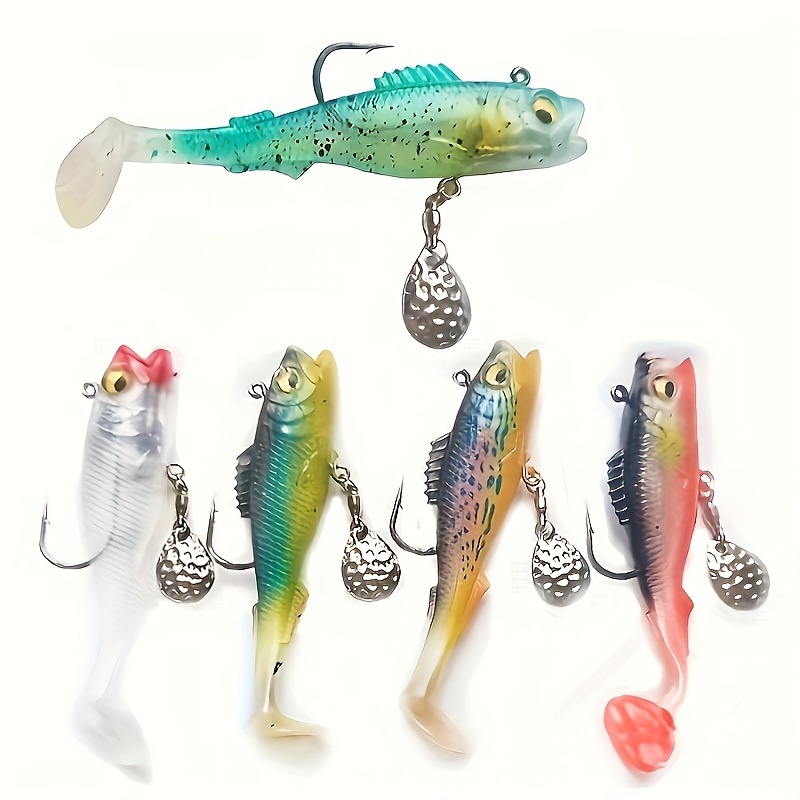 Fishing Lures Simulation Artificial Small Fish 55mm Soft Fishing Lure Baits  with T Tail Accessory Fishing Lures for Freshwater Saltwater Fishing Lures