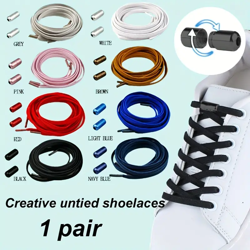 Tieless Elastic Shoe Laces, No Tie Shoelaces For Sneakers Casual Shoes  Skate Shoes - Temu Norway