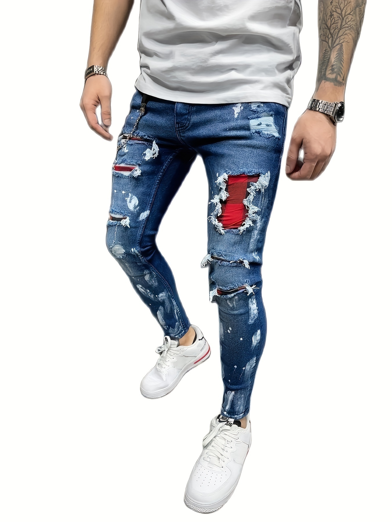 Pantalones Vaqueros Negros Ajustados Elásticos Ajustados A La Moda Hip