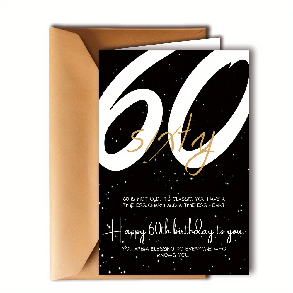 Carte D'anniversaire 60 Ans Super Mignon Cadeaux - Temu France