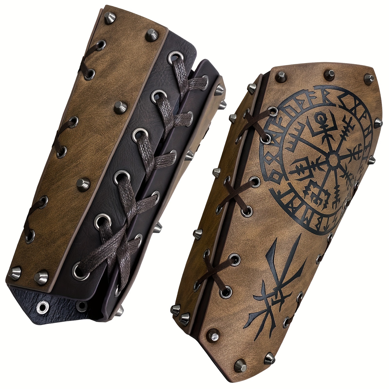 Medieval Arm Bracers Retro Pu Leather Knight Arm Guards Stage Performance  Costume Props, Don't Miss Great Deals