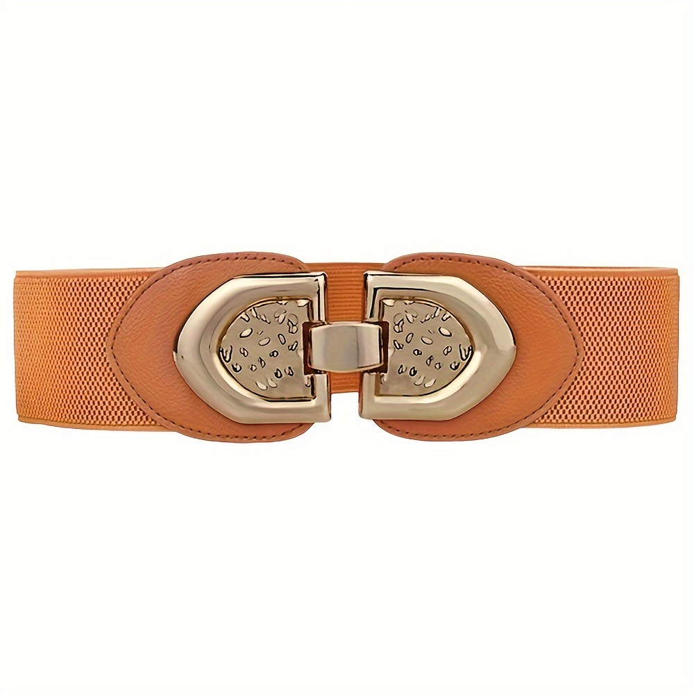 Stylish Triangle Buckle Wide Belts Vintage Solid Color - Temu Australia