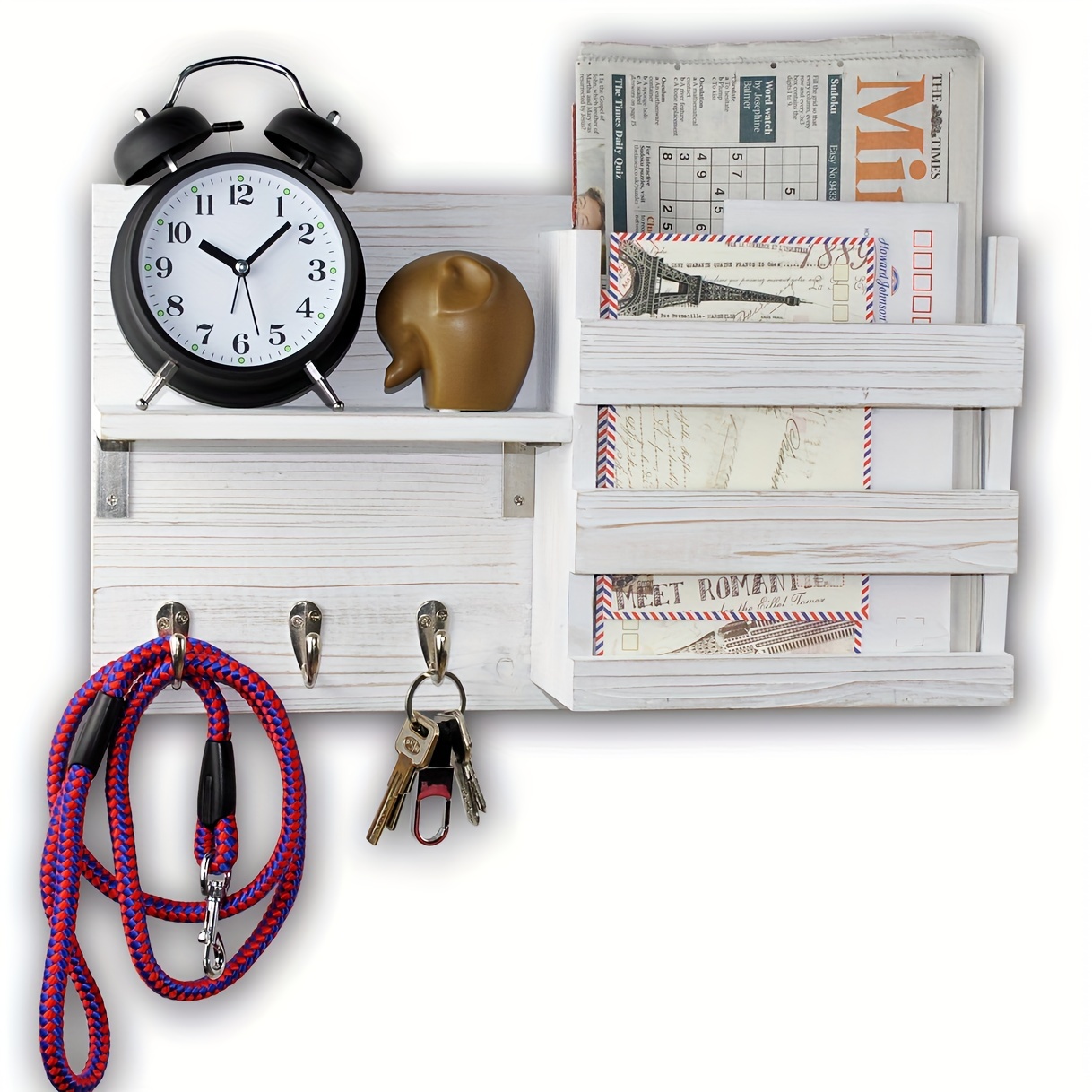 Watch Organizer, Wall Mount Watch Holder, Key Holder Shelf