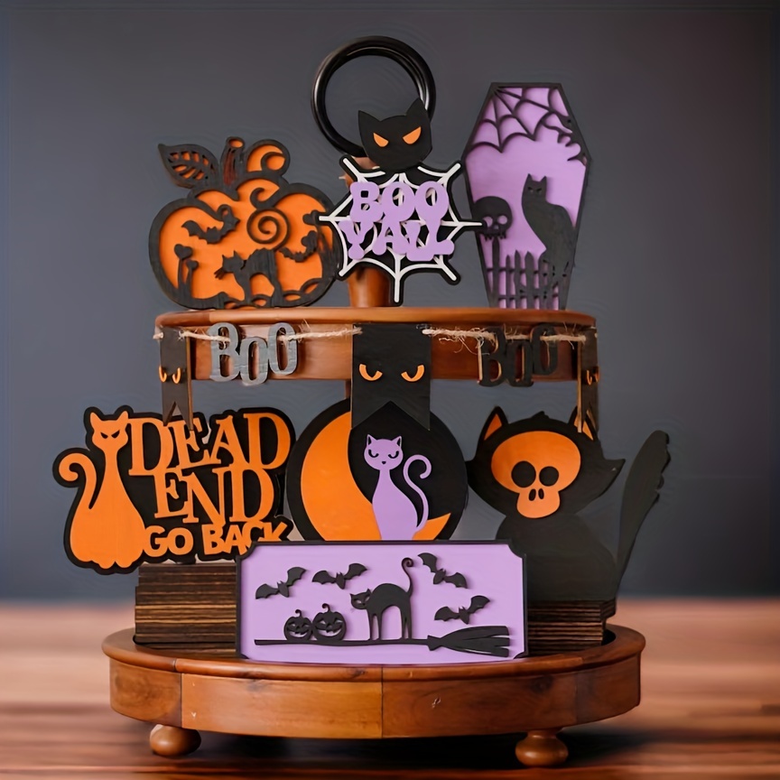 Conjunto De Quatro Abóboras Assustadoras De Halloween Em Estilo