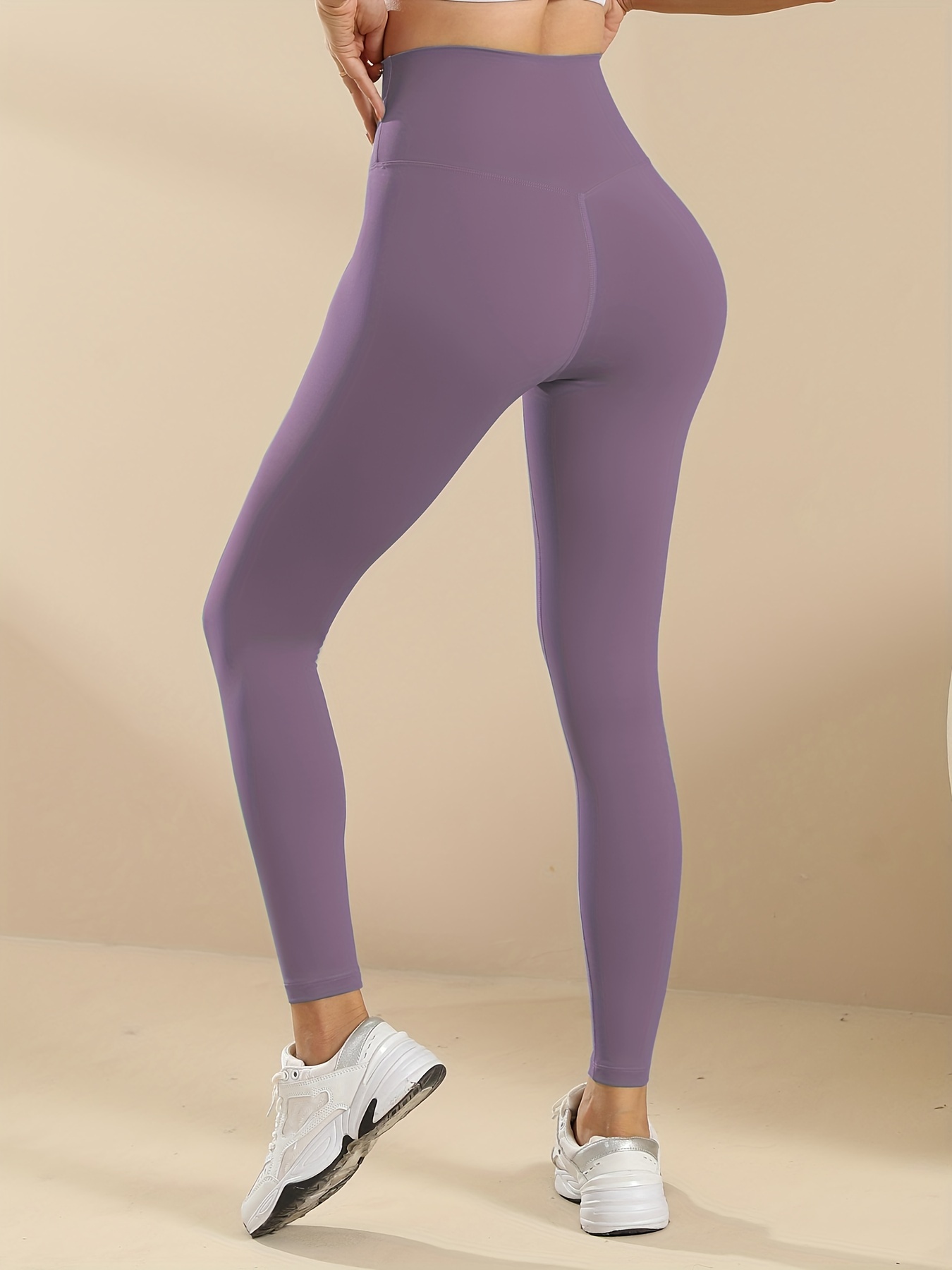 Stretchy Seamless Leggings Purple - PM Sportswear