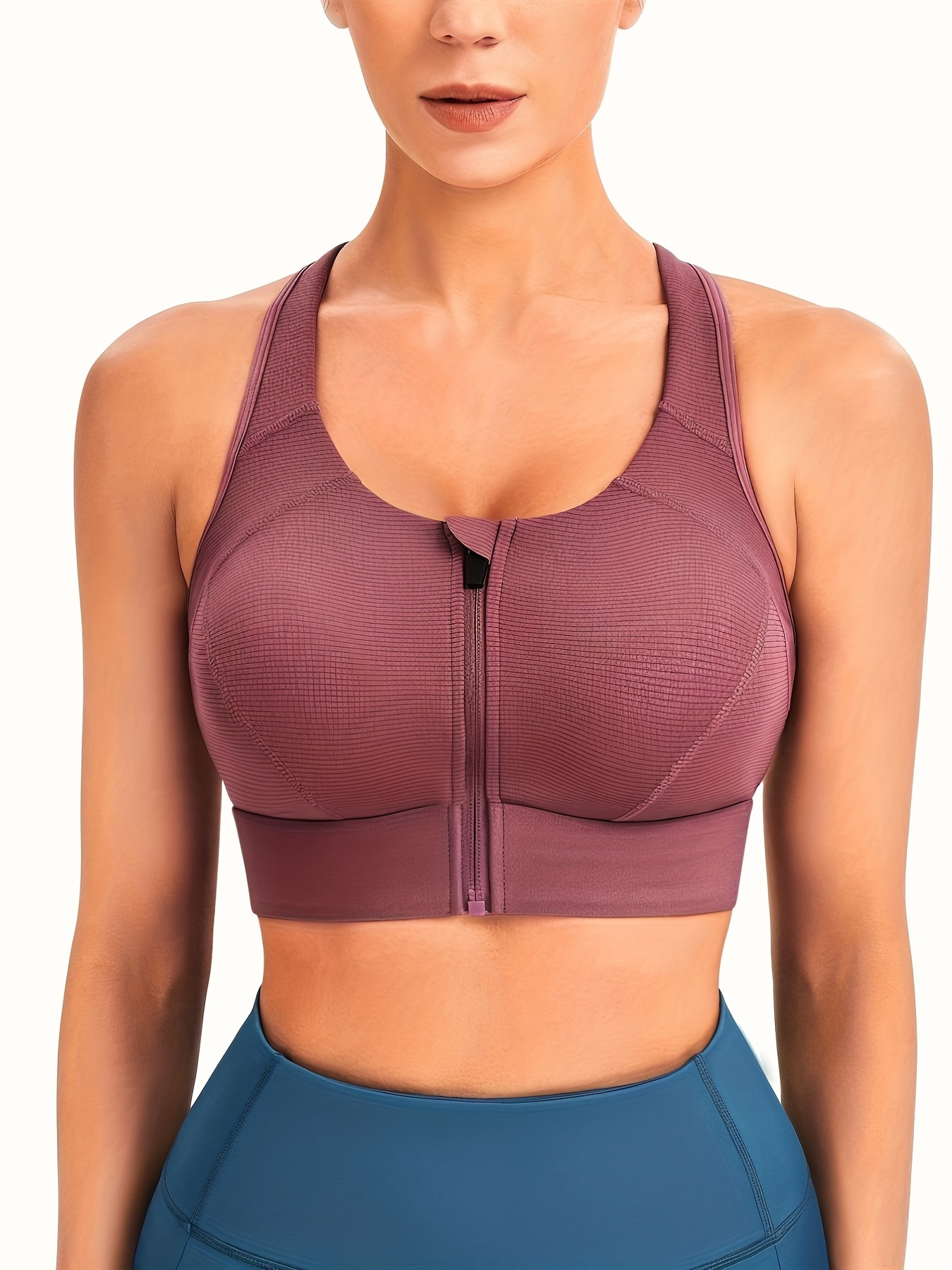 Women's High support Sports Bras Front Zipper Closure - Temu