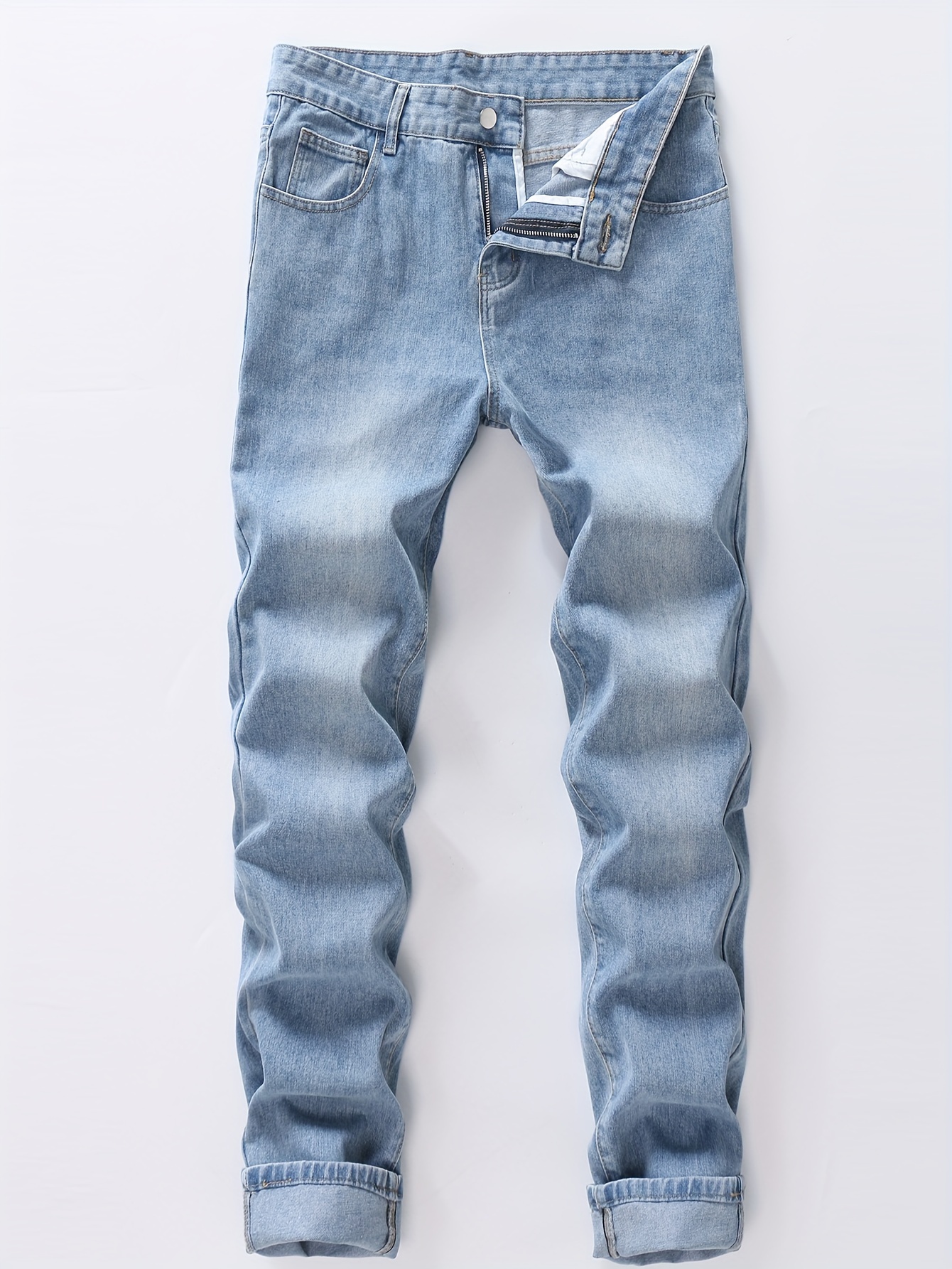 Graphic Pattern Colorful Print Slim Fit Jeans Men's Casual - Temu