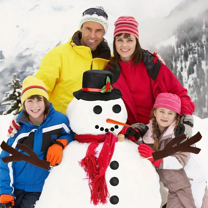 16Pcs Snowman Decorating Kit, Snowman Making Kit Winter Party Kids To