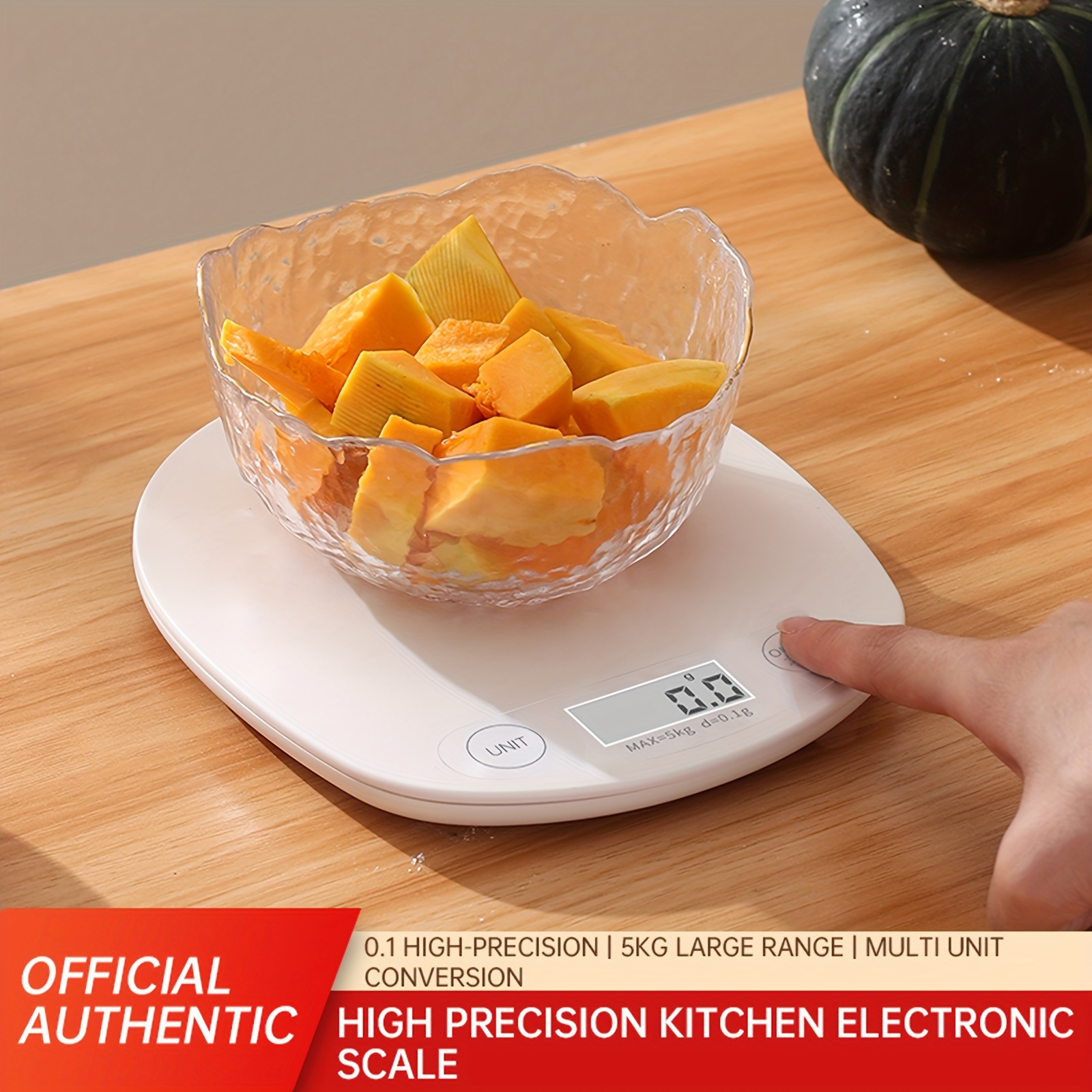 Kitchen Food Scale, 0.1g Food Kitchen Scale White Electric Kitchen Food  Baking Scale 0.1g High Accuracy Abs Electronic Flat Food Weighing Scale For