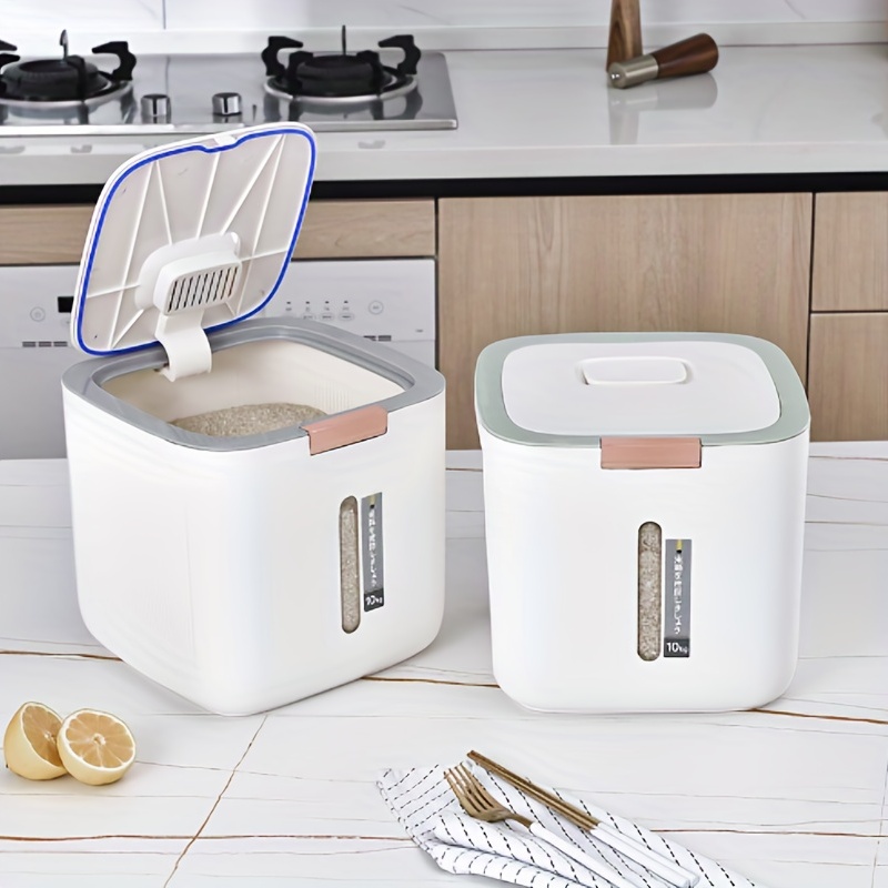 Large Capacity Foldable Rice Bucket Kitchen Home Insect-proof Grains Storage  Box Cereals Organizer