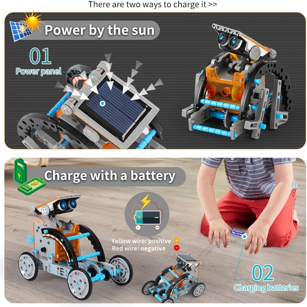 Kit de robot solar STEM 6 en 1, juguetes, regalos para niños de 8, 9, 10,  11, 12 y 13 años, juego de experimentos científicos de construcción educativ