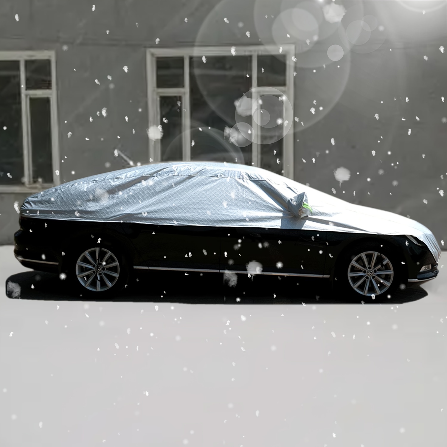Half Car Cover With Cotton All Weather Car Body Covers Outdoor Indoor For  All Season Waterproof Dustproof Uv Resistant Snowproof Universal Fit Sedan2