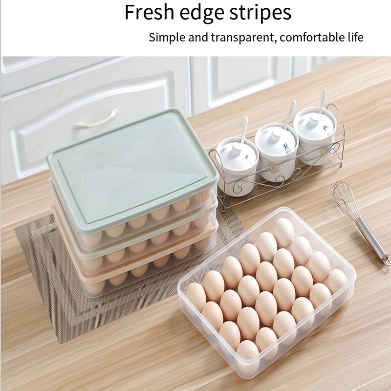 Egg Holder for Refrigerator 24 Grid,Drawer Type Egg Storage Box Plastic Egg  Fresh Storage Container Egg Organizer Case for Fridge