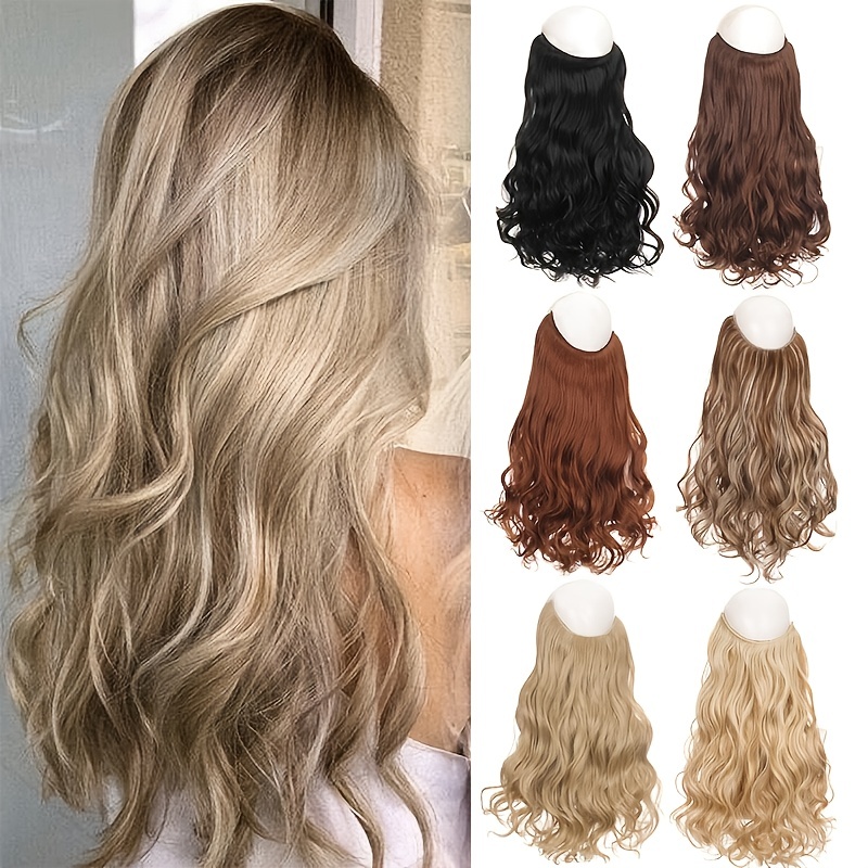 Halo Hair Extensions Wavy Hair Extensions Invisible Fish - Temu Canada