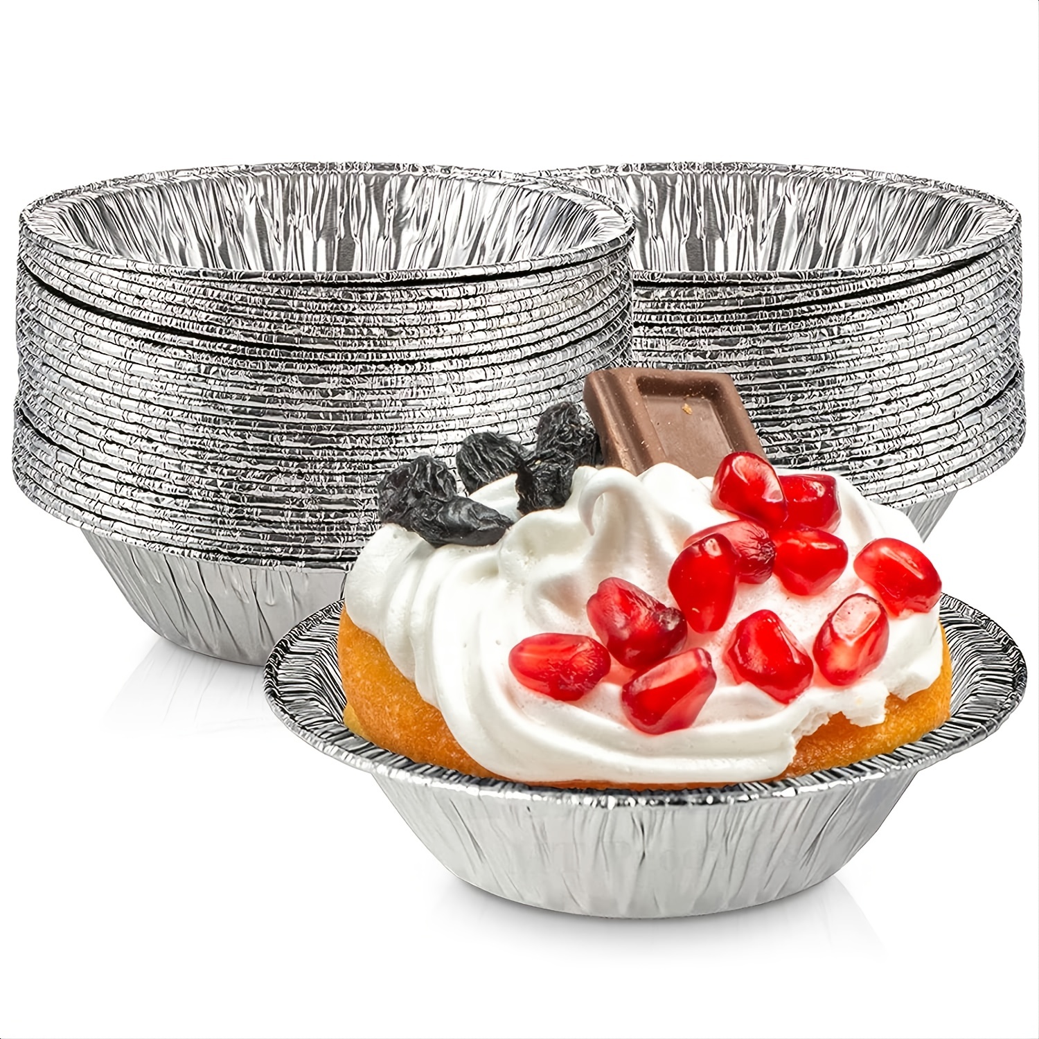Just Partyware 20-Pack Muffin Pans Disposable Aluminum Foil 6-Cup Standard  Size Tin for Baking Cupcakes, Mini Pies and Quiche, Souffle