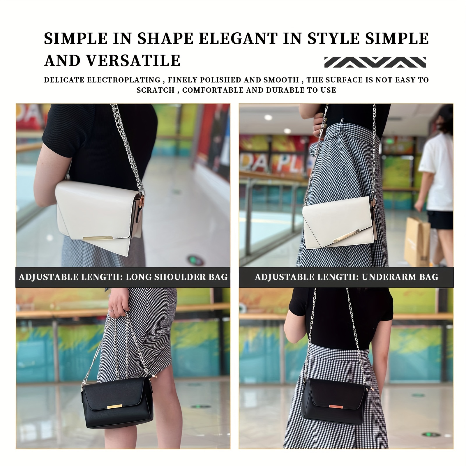 Metal Handbag Shoulder Straps Bag Purse Chain Smooth Replacement Crossbody