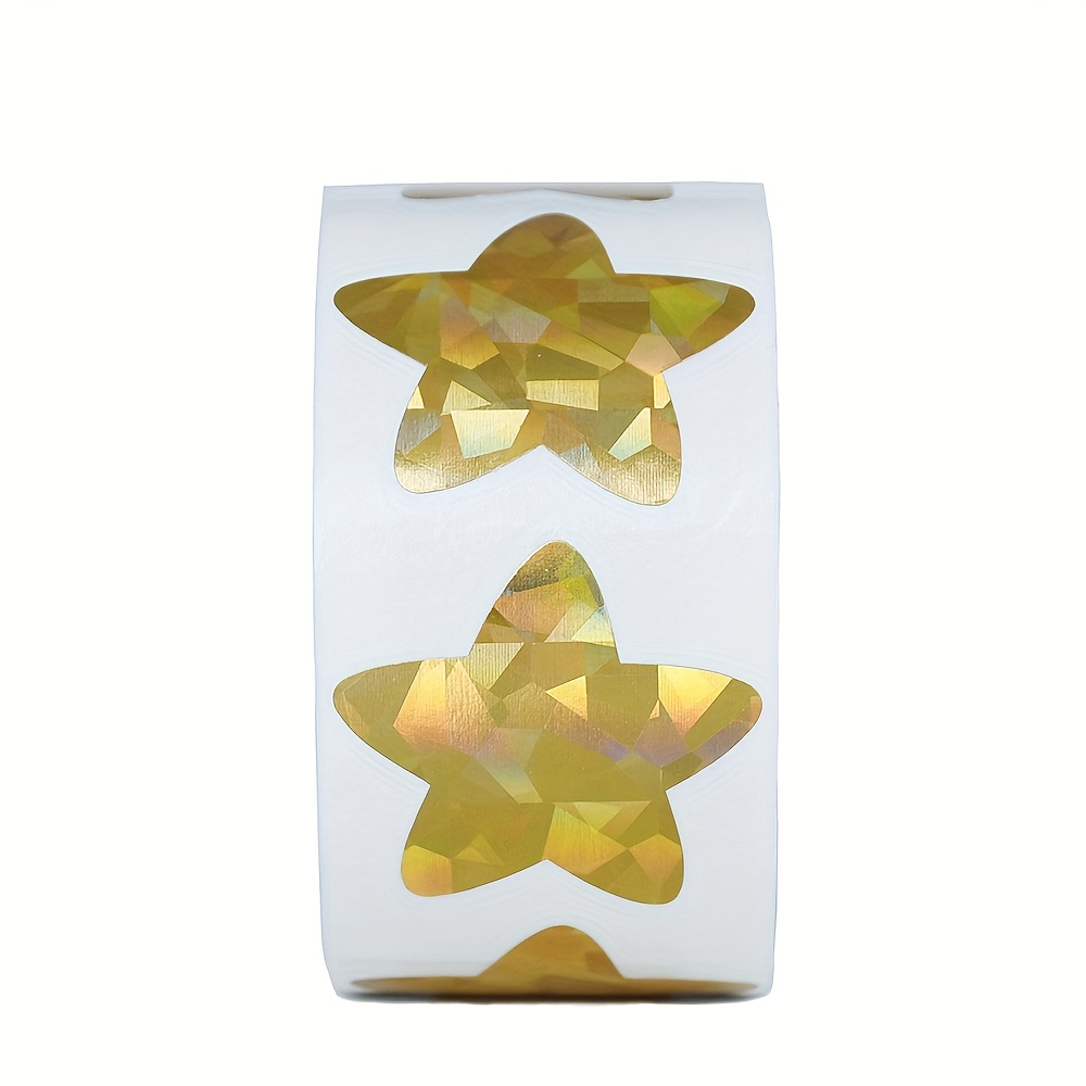 1 Inch Holographic Gold Star Stickers For Kids Reward Metallic