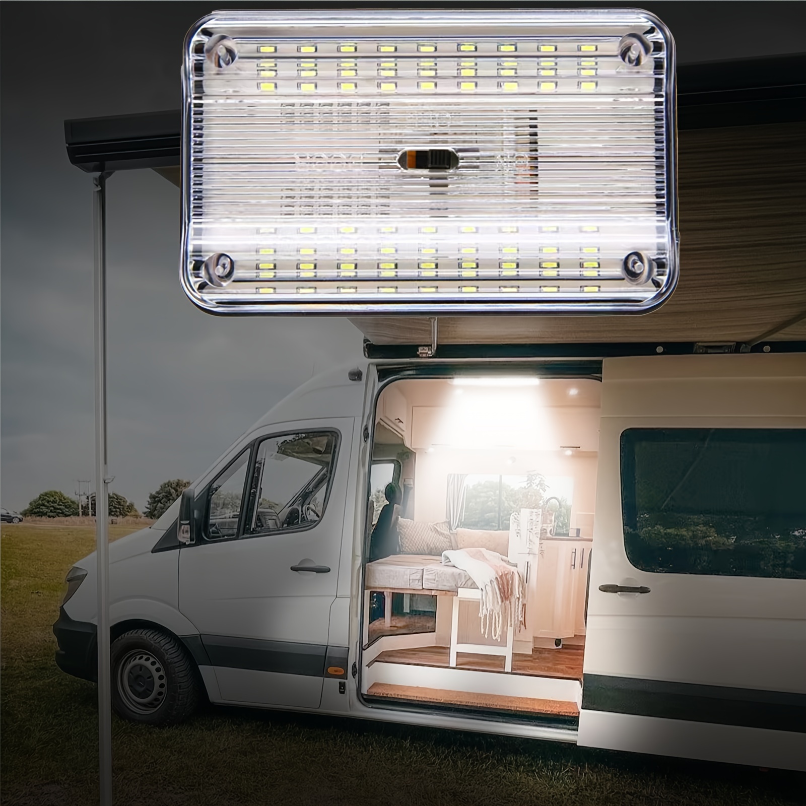 Eclairage Intérieur Plafonnier LED Voiture Camion Camionnette Camping