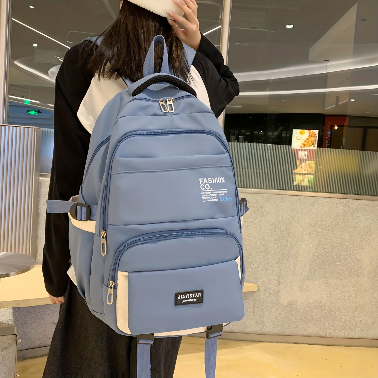 Multi-Pocket Large Capacity Backpack, Nylon Durable Lightweight School  Backpack, Fashion Travel Commuter Bag