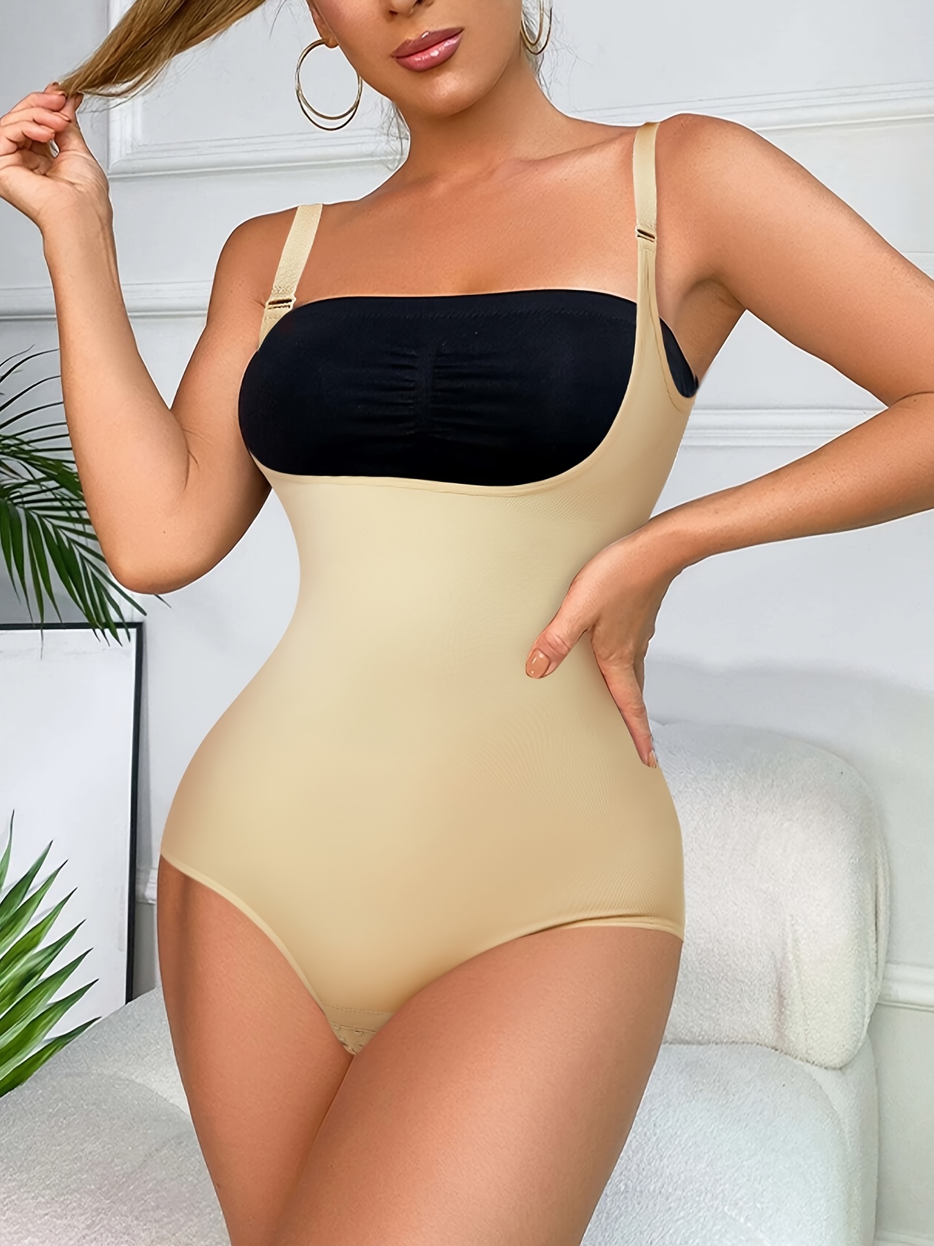Shapewear Bodysuit for Women Tummy Control Colombianas Waist Trainer Butt  Lift Body Shaper Slim Fit Soft Breathable Halter Top Jumpsuit