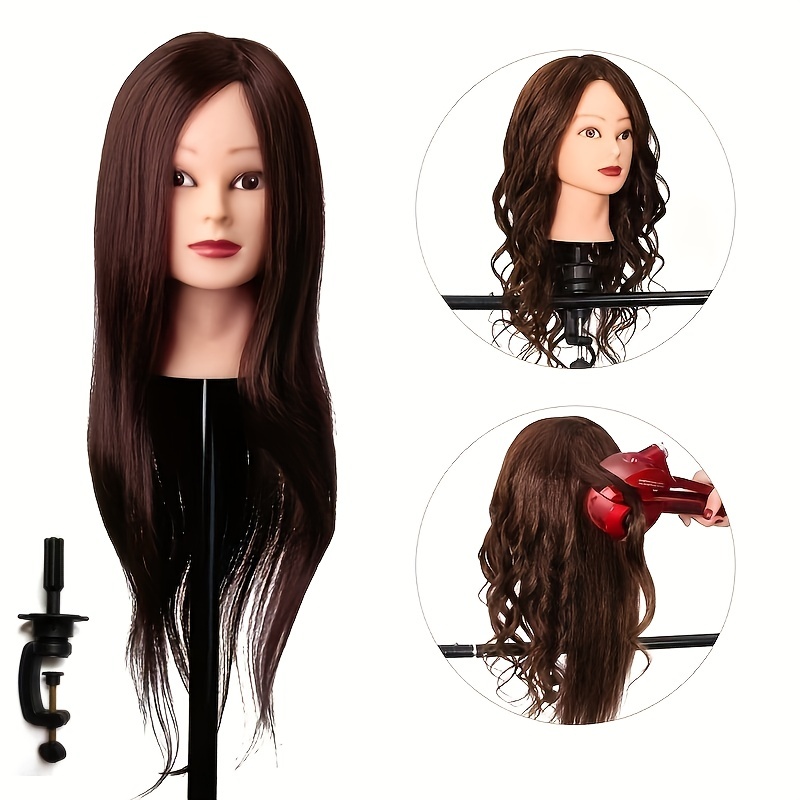 Mannequin Head With Yaki Hair Practice Beauty Hair Salon - Temu