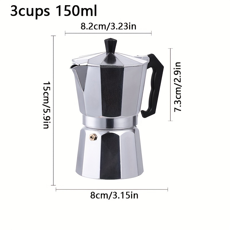 Latte Mocha Coffee Machine Italian Mocha Espresso Coffee Pot Percolator  Stovetop Coffee Machine 150ml