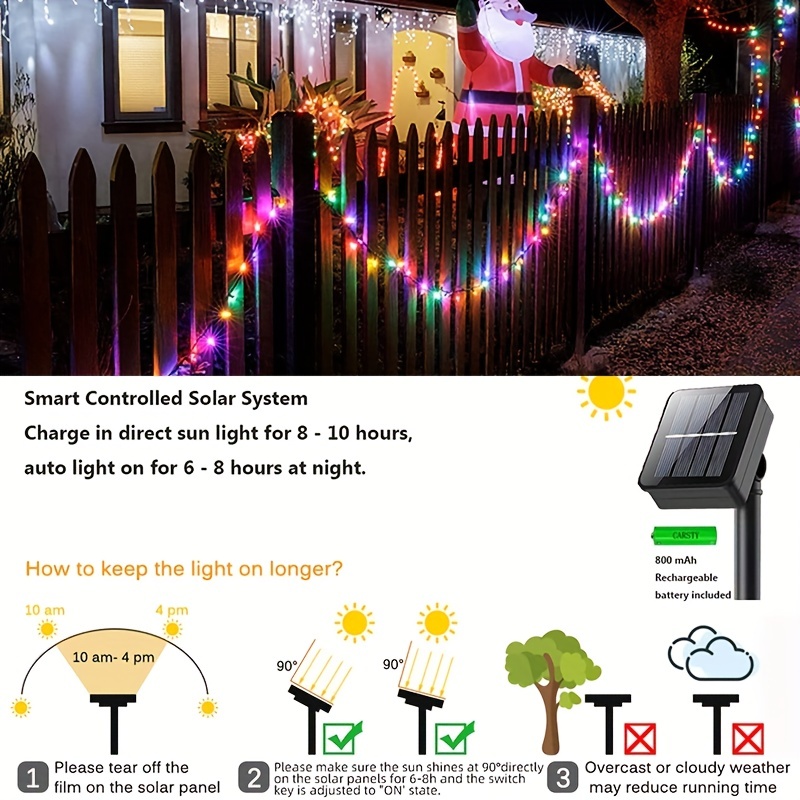 Guirlande lumineuse - Éclairage de jardin Led Extérieur - Solar powered -  10M - 100