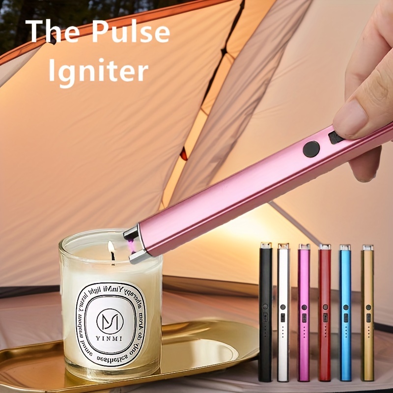 

1pc Rechargeable Arc Usb Lighter - Windproof Igniter For Bbq And Camping - Outdoor Kitchen Tool