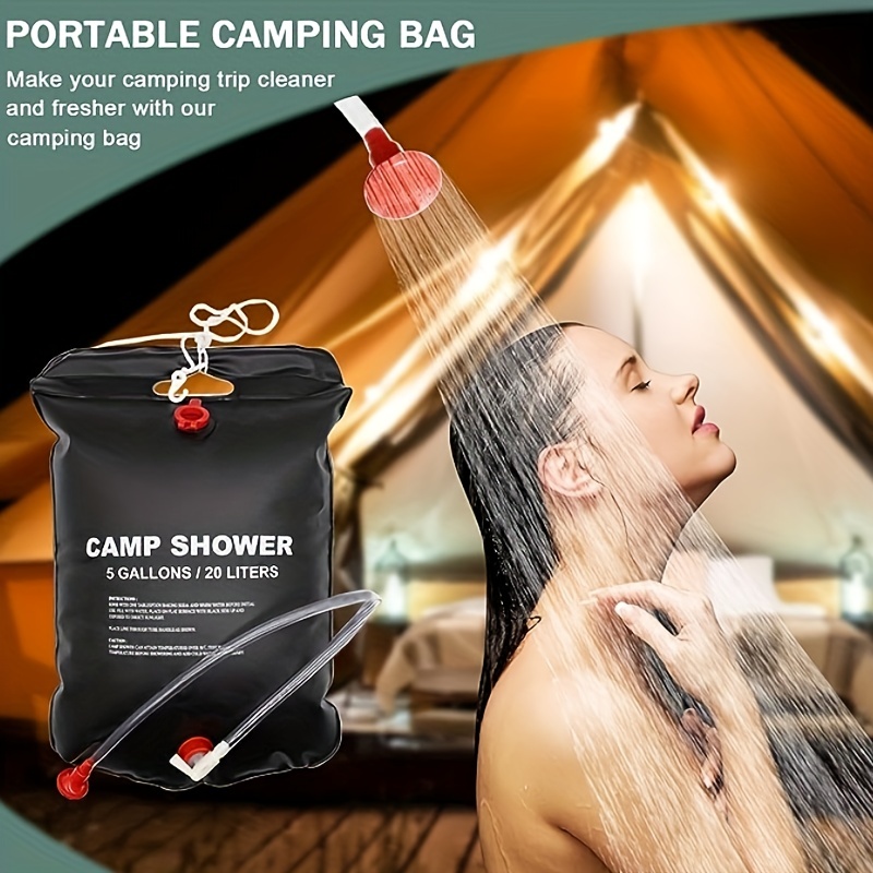 Ducha portátil Bolsa 20 litros Camping regadera solar para acampar montaña  playa