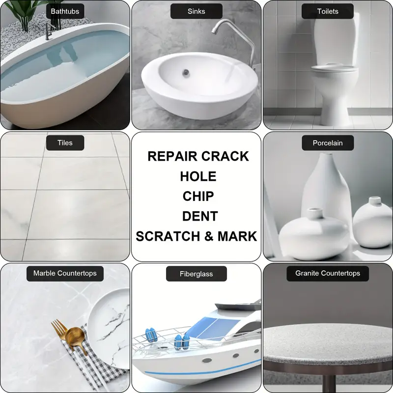 Tub Tile Shower Repair Kit (color Match) Lanbokit Porcelain - Temu