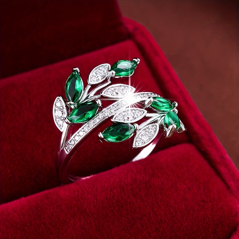 Women's Elegant Olive Branch & Leaf Ring, K Plated