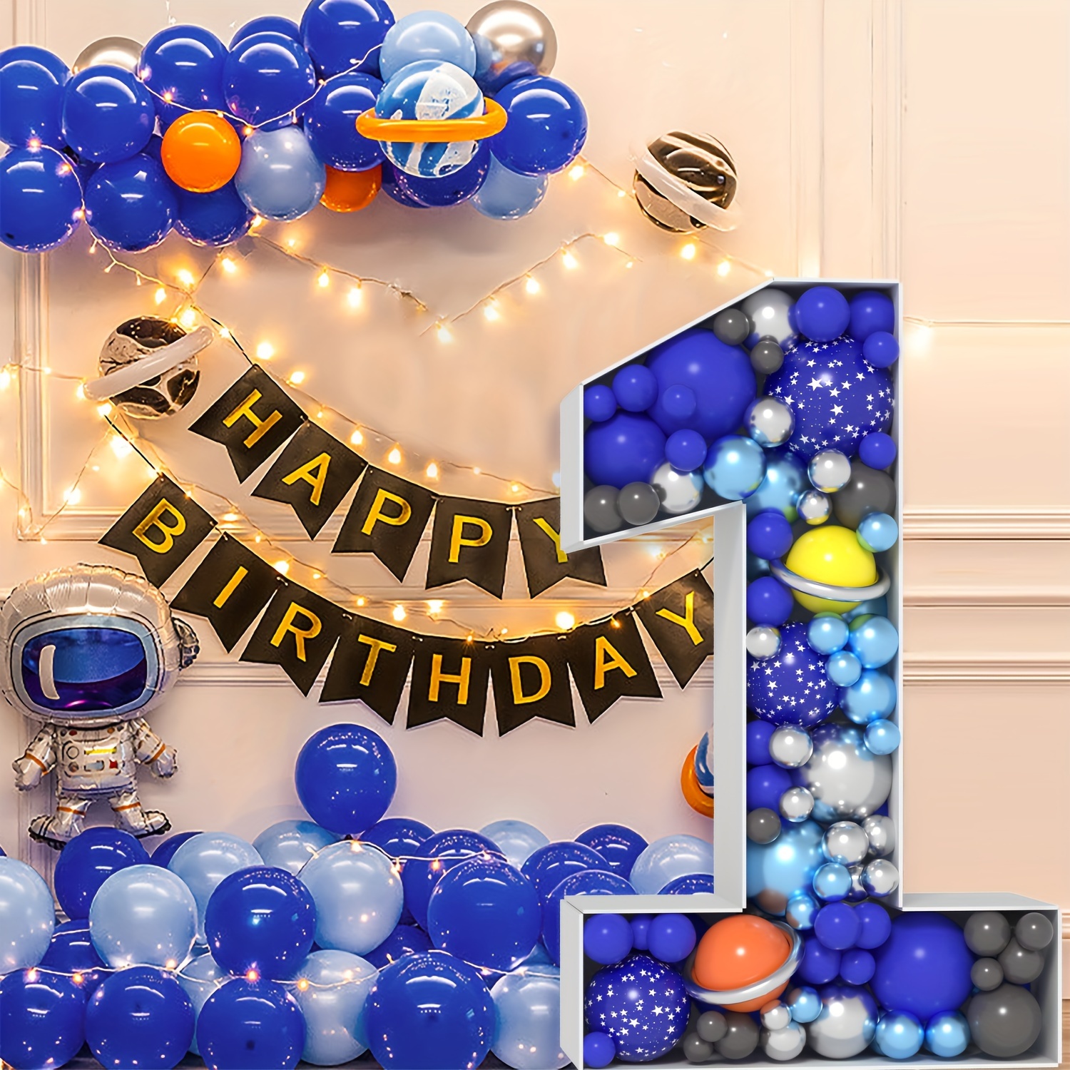 Mosaic Balloon Frame Marquee Light Up Numbers Large Foam Board Sign Cut-out  for Children Birthday Backdrop Anniversary Decoratio