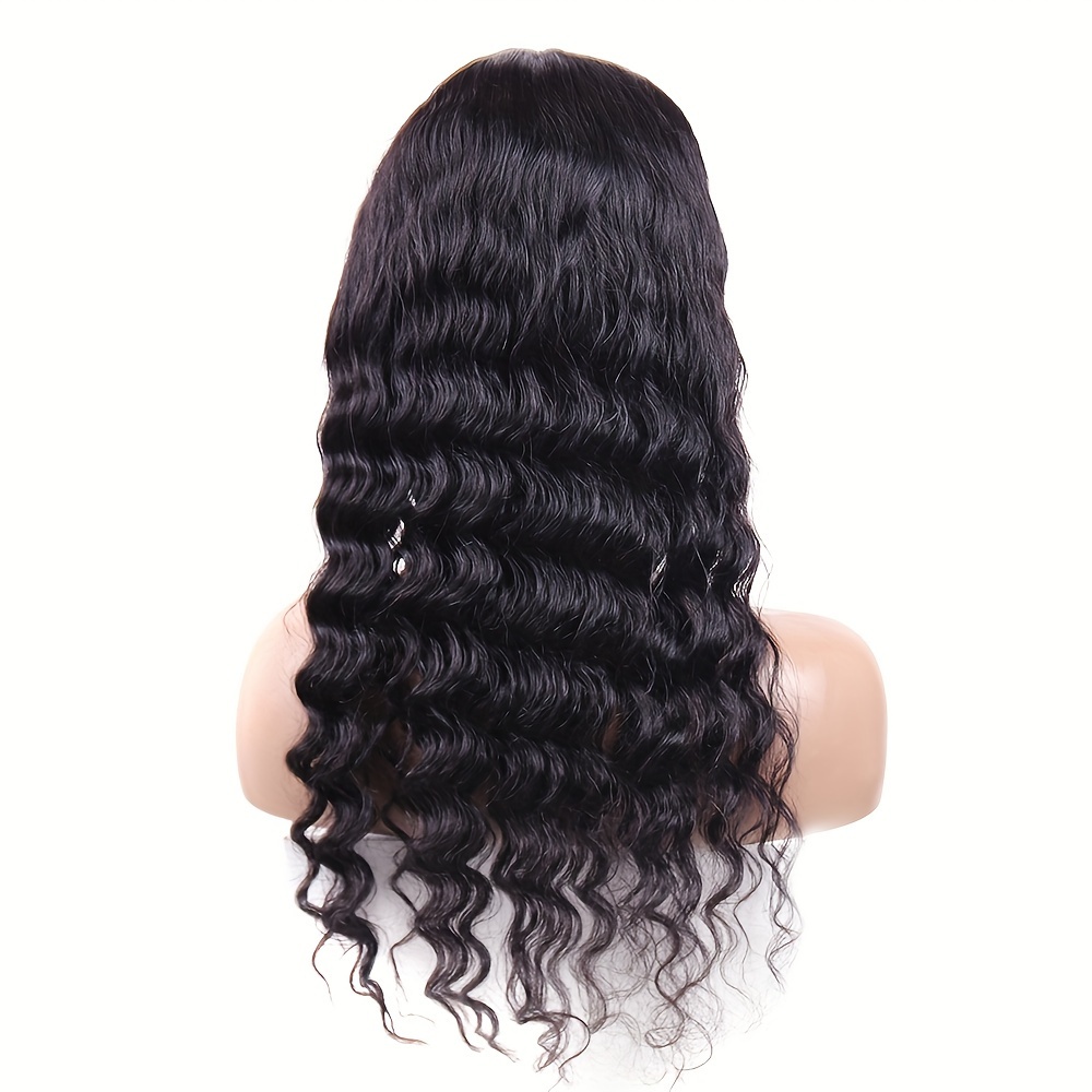 Headband Wig Human Hair Deep Wave None Lace Front Wig Human Temu