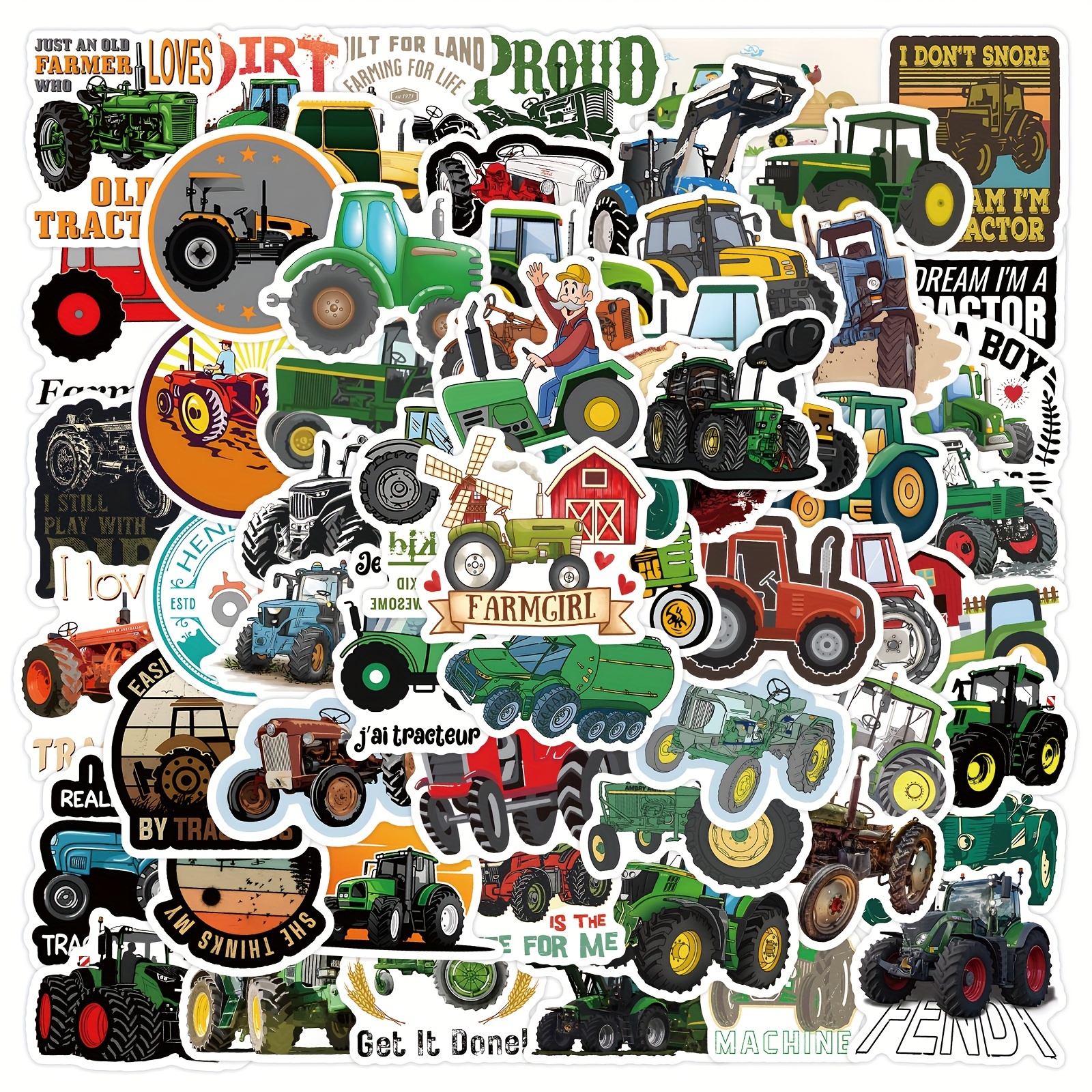 500 Stück/rolle Traktor-aufkleber, Coole Ästhetische Vinyl-aufkleber Für  Wasserflaschen, Laptops, Handys, Skateboards - Spielzeug & Spiele - Temu