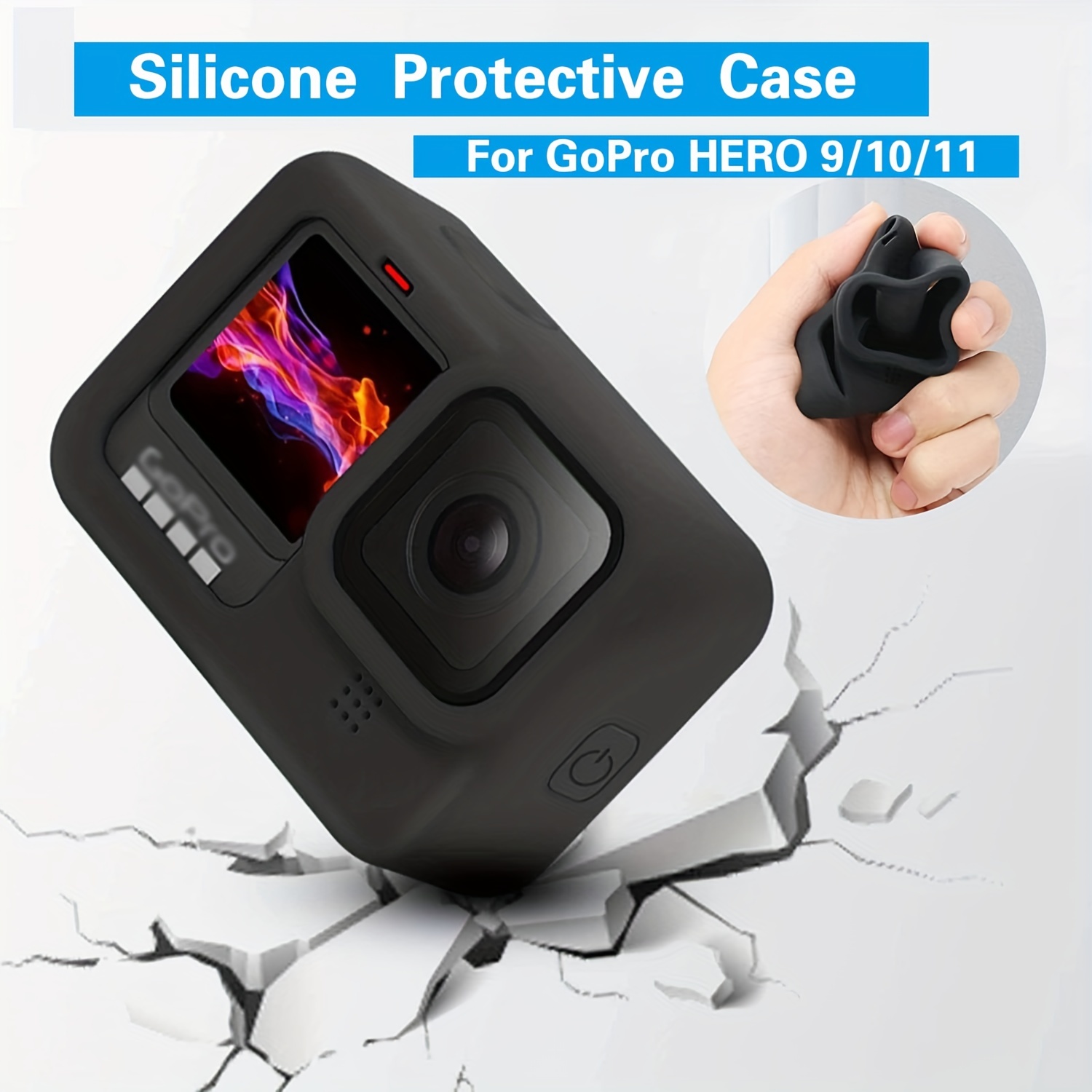 Buy HIFFIN Protective Silicone Sleeve Case + Lanyard Accessories Soft  Rubber Frame Cover Protection for Go Pro Compatible with Go Pro Hero 9,10  Black Action Camera Online at Best Prices in India - JioMart.