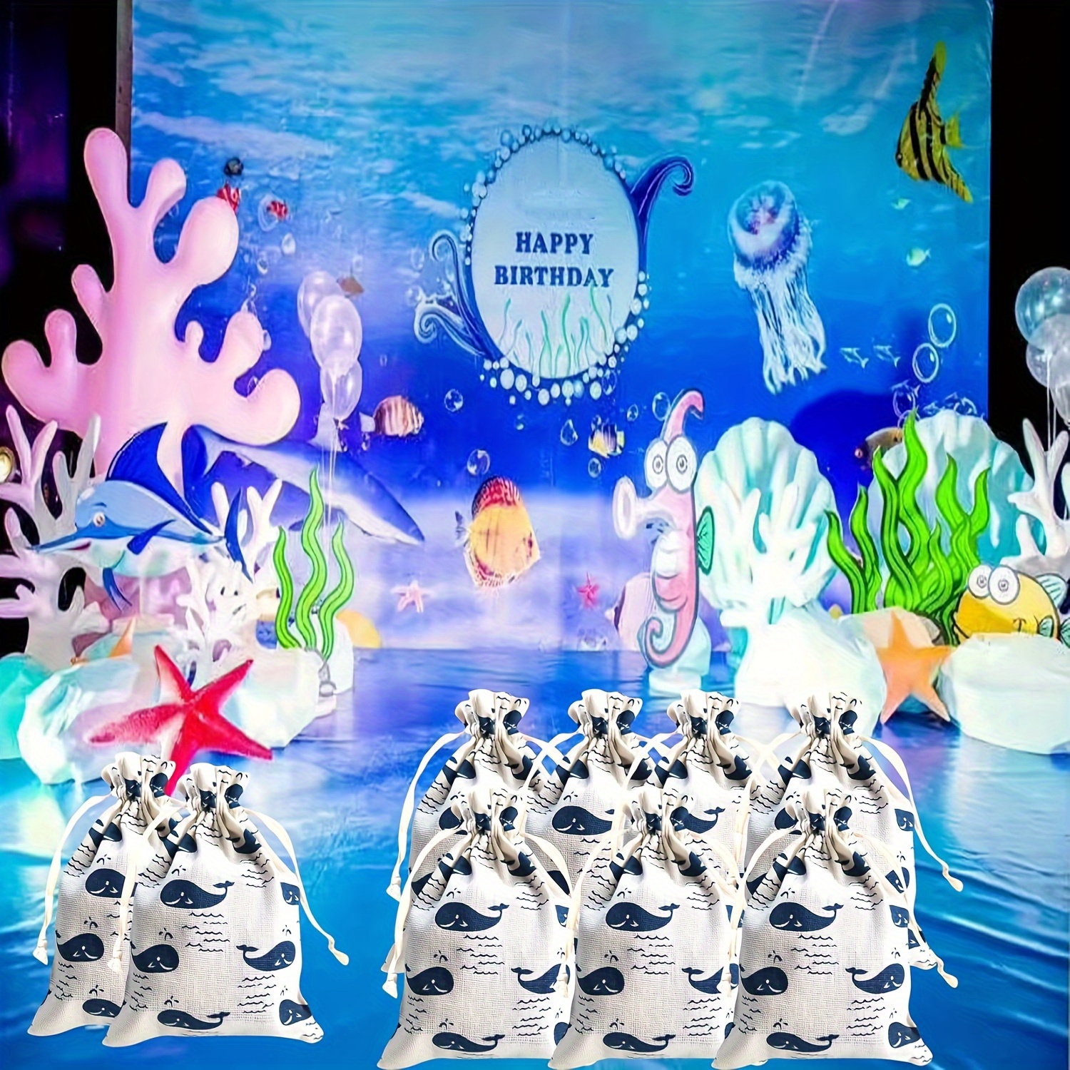 nautical/party bags/whale theme/ party decorations/ birthday/ nautical  theme 