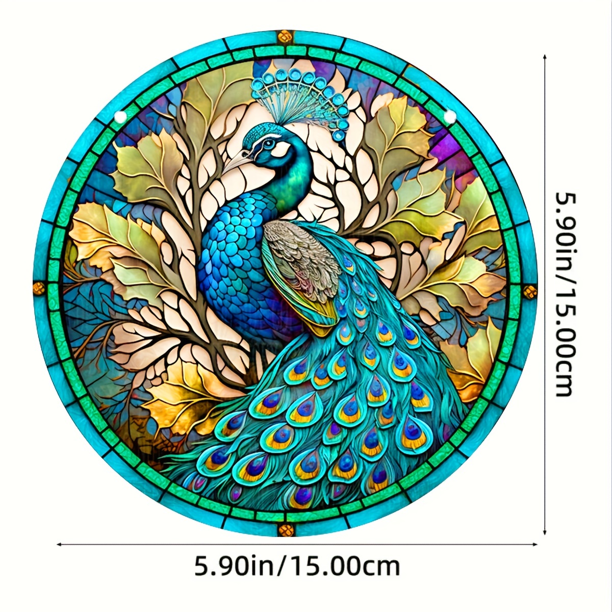 1pc 3D Peacock Stained Window Hangings, Peacock Decor Wall Art For Kitchen  Livingroom Office, October/Christmas Gift For Mom Women Aunt Sister Friend