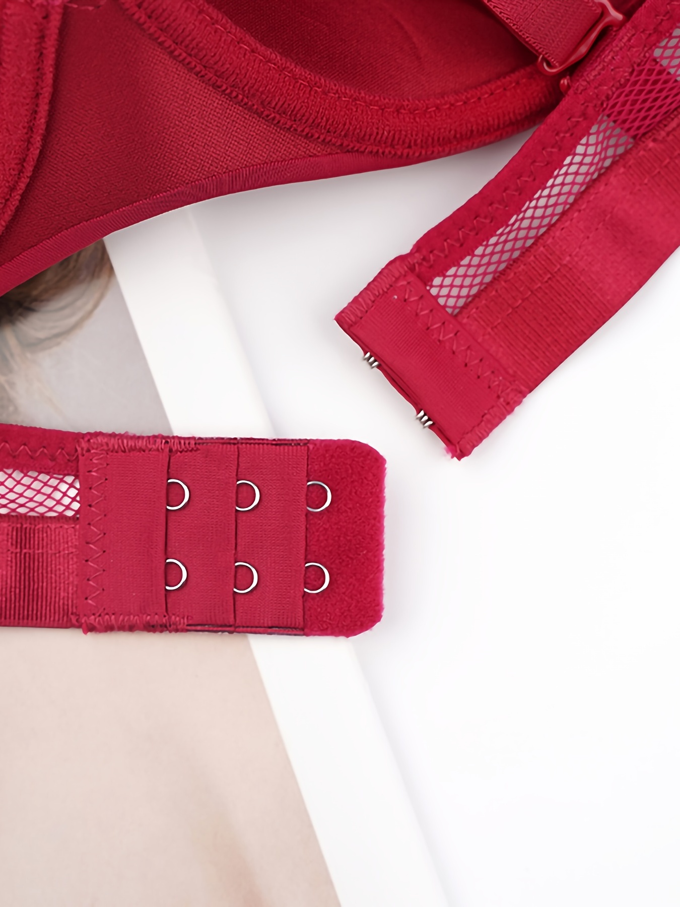 Mesh Stitching Full Coverage Bras Comfy Adjustment Elastic - Temu